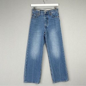 Levi's Womens Jeans 26 Blue Ribcage Straight Ankle Medium Wash